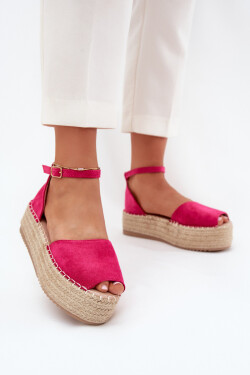 Dámské espadrilky na platformě s pletením fuchsie Selise 38
