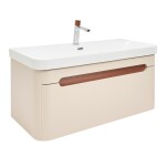 Koupelnová skříňka s umyvadlem a baterií SAT Fusion 97,5x43x45 cm pískově béžová mat SATFUSION100BEUBA SATFUSION100BEUBA