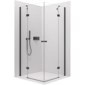 CERANO - Sprchový kout Marino Duo L/P - 6 mm - černá matná, transparentní sklo - 90x90x190 - pantový CER-422925