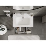 MEXEN/S - Rivel koupelnová skříňka 70 cm s umyvadlem Vela, 1 šuplík, reliéf , šedá mat/bílá mat 91A20-07023-1-BF62-W23M01