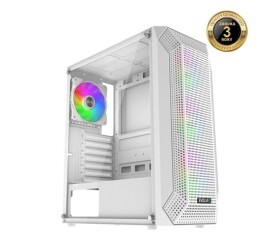 EVOLVEO Xenon, skříň ATX, 4x ARGB ventilátor 120mm, přední panel airflow mesh, bílá EDF_547256