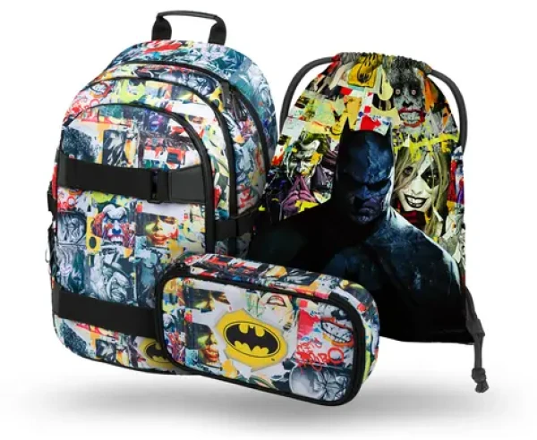 BAAGL SET 3 - Školní set Skate Batman Comics / batoh / etue / sáček (A-32000)