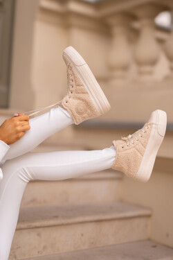 Zateplené Dámské Tenisky S Kožíškem Typu Beránek Big Star OO274A444 Béžové 36