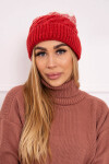 Fleecová čepice Ilona K218 malpberry+ecru UNI
