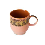 HK living Kameninový hrnek café mug 70's Lush 250 ml, růžová barva, keramika