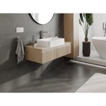 MEXEN/S - Rivel koupelnová skříňka pod umyvadlo 100 cm s deskou, 1 šuplík, reliéf , dub 91A20-10023-1-BFC81