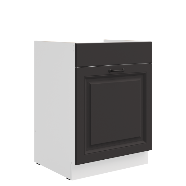 Spodní skříňka pod dřez Stilo 60 ZL 1S BB - Premium Box Barva korpusu: Bílá, Barva dvířek: Grafit