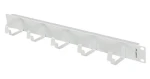 Lanberg 19" organizér kabelů 5 kroužků Typ B šedý / Organizér kabelů / 1U / kov (AK-1701-S)