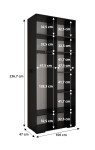 Šatní skříň Abi Manhattan Ryfel 2 Barva korpusu: Bílá, Rozměry: 100 cm