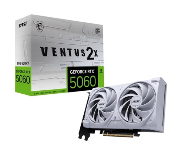 MSI VGA NVIDIA GeForce RTX 5060 8G VENTUS 2X OC WHITE, RTX 5060, 8GB GDDR7, 3xDP, 1xHDMI EDF_2648712