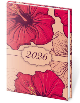 Týdenní diář 2026 Helma kapesní A7 - Vario Lyra Hibiscus