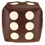 FRONTI Dětský taburet KOSTKA 30 cm - čokoláda + béžová