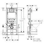 GEBERIT - Duofix - Montážní prvek pro závěsné WC, 112 cm, splachovací nádržka pod omítku Delta 12 cm 458.103.00.1