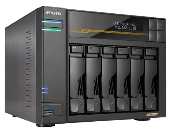 Asustor Lockerstor 6 Gen3 AS6806T 6-Bay / NAS / 4x M.2 SSD / 6x 3,5" SATA / AMD V3C14 / 16GB RAM / 2x 10GLAN + 2x 5GLAN (AS6806T)
