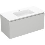 MEXEN/S - Orio koupelnová skříňka 100 cm s umyvadlem Otis, 1 šuplík, šedá mat/bílá mat 91A10-10047-1-BF62-W18M01