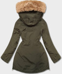 Dámská zimní bunda parka v khaki barvě (CAN-588) odstíny zelené M (38)