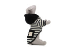 Panda proužkovaná mikina pro psa Barva: Bílo-černá, Délka zad (cm): 33, Obvod hrudníku: 38 - 42 cm
