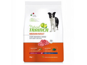Trainer Natural Medium Adult hovězí a rýže 3kg / Kompletní krmivo pro dospělé psy středních plemen (8015699006785)