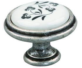 Tulip Nábytková knopka porcelánová Margarita starostříbro (288810)