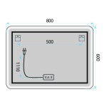 REA - Zrcadlo LED 80x60cm TOP-3 HOM-01522