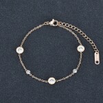 Ocelový náramek se zirkony Alinari Rose Gold- chirurgická ocel, Zlatá 16 cm + 5 cm (prodloužení)