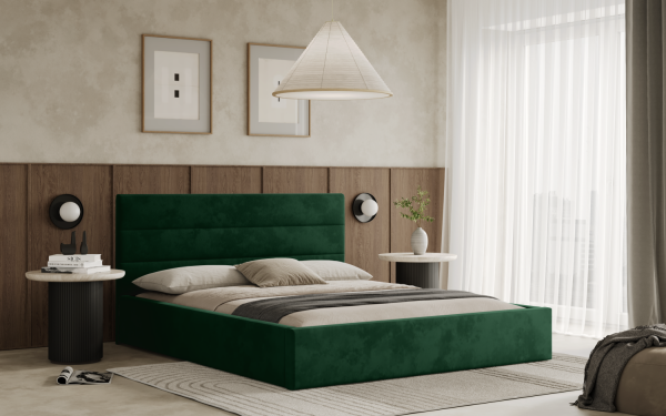 FRONTI Postel LIVO 120x200 zelená s úložným prostorem