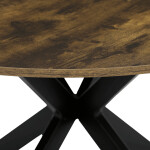 Stůl jídelní kulatý, 120x120x75,5 cm, MDF staré dřevo, černé kovové nohy