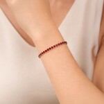 Náramek Swarovski Elements Cianoti Gold Garnet, Červená 14 cm + 9 cm (prodloužení)