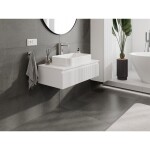 MEXEN/S - Rivel koupelnová skříňka pod umyvadlo 90 cm s deskou, 1 šuplík, reliéf , bílá mat 91A20-09023-1-BFC01