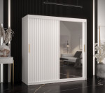 Šatní skříň Abi Riflo Wave 2 Barva korpusu: Černá, Rozměry: 120 cm, Dveře: Černá se zrcadlem