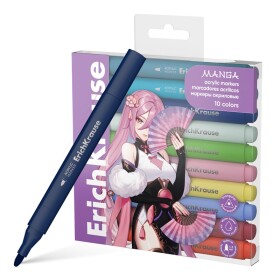 ErichKrause ART SPIRIT Manga akrylové fixy kulatý hrot sada 10 barev