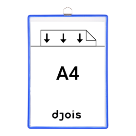 Djois rámeček s kapsou a očkem, A4, otevřený shora, modrý, 5 ks