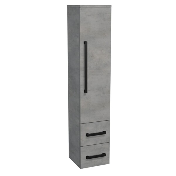 Koupelnová skříňka vysoká s černou úchytkou SAT Cube Way 35x163x33 cm beton mat CUBE3CV35BE CUBE3CV35BE