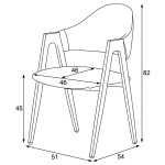 Jídelní židle, šedá, látka, DCL-F4062 GREY2