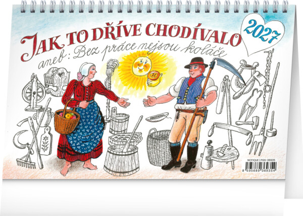NOTIQUE Stolní kalendář Jak to dříve chodívalo... 2027 – Kamila Skopová, 23,1 x 14,5 cm