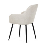 Židle jídelní, krémová látka, černý kov