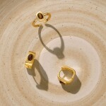 Náušnice s tygřím okem Jacina - autorská kolekce, Zlatá