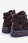 Semišové pánské zateplené kotníkové boty Big Star OO174189 hnědé 41