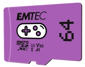 EMTEC MicroSD Gaming Card 64GB SDXC CL.10 / UHS1 U3 V30 A1 / čtení: 100MBs / zápis: 50MBs (ECMSDM64GXCU3G)