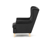 Křeslo ušák, černá látka, AK-388 BK2