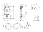 GEBERIT - Kombifix Set předstěnové instalace, kompaktního klozetu Gaia a sedátka softclose, tlačítko Sigma01, černá SANI15CA5121