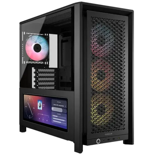 Corsair FRAME 4000D LCD RS ARGB černá / E-ATX / 3x USB-C / 4x 120mm PWM ARGB / bez zdroje / LCD / průhledná bočnice (CC-9011326-WW)