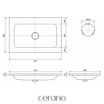 CERANO - Umyvadlo z litého mramoru Amati - bez přepadu - bílá matná - 80,5x46,5 CER-379888