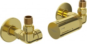 MEXEN/S - G05 termostatická souprava pro radiátor + krycí rozeta R, zlatá W903-958-904-50