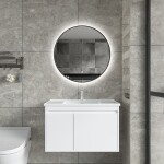 Erga Emma, kulaté LED zrcadlo 70cm, černý kovový rám, 1610 lm, 6500K, zadní osvětlení, ERG-V01-201-7070-BK