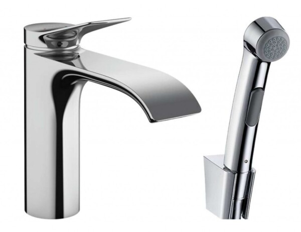 HANSGROHE - Vivenis Umyvadlová baterie s výpustí Push-Open a bidetovou sprškou, EcoSmart, chrom 75210000