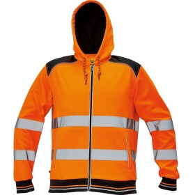 CRV Cerva Mikina KNOXFIELD Hi-Vis HOODIE pánská reflexní oranžová na zip s kapucí XS oranžová