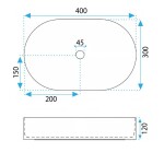 REA - Umyvadlo na desku Vanda 40 Mini REA-U3536