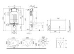 Kielle - Genesis Set předstěnové instalace, kompaktního klozetu Gaia, sedátka softclose a tlačítka Gemini I, lesklá černá 30505SS60