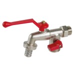 LEVIOR 45105 Ventil zahradní, 1/2", 2 vývody (3/4"+3/4")